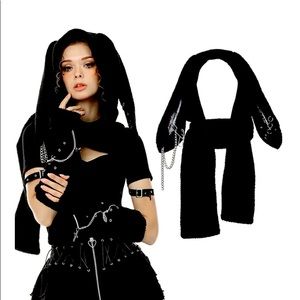 Goth bunny hat/scarf <3